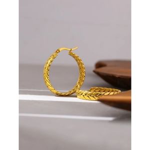 *NEW Statement Gold Hoop Earrings Stainless Steel 18K Plated